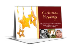 Christmas Card w-Envelope 5.5x7.875 Stars Christmas Blessing family design